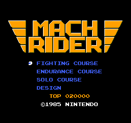 Mach Rider Title Screen